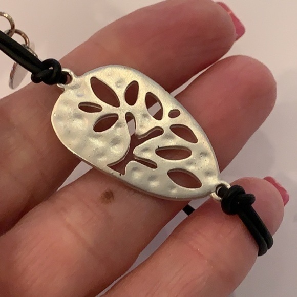 💐5/25 silver tree of life cord bracelet statement - Picture 6 of 8